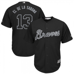 Braves 13 Ronald Acuna Jr El De La Sabana Black 2019 Players Weekend Player Jersey