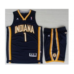 Indiana Pacers 1 Lance Stephenson Blue Revolution 30 Swingman NBA Jersey Short Suit