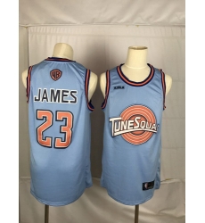 Tune Squad 23 Lebron James Blue Stitched Movie Basketball Jersey