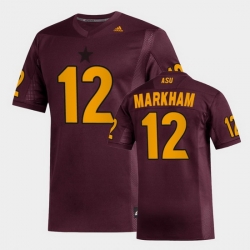 Men Arizona State Sun Devils Kejuan Markham Replica Maroon Football Jersey