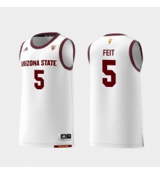 Men Arizona State Sun Devils Kyle Feit White Replica College Basketball Jersey