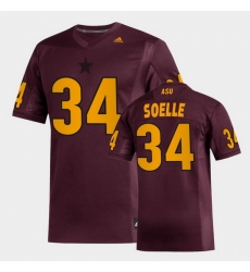 Men Arizona State Sun Devils Kyle Soelle Replica Maroon Football Jersey