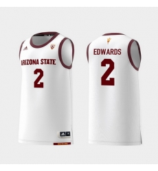 Men Arizona State Sun Devils Rob Edwards White Replica College Basketball Jersey