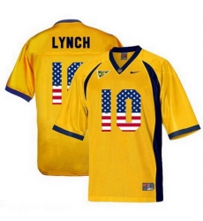 California Golden Bears 10 Marshawn Lynch Gold USA Flag College Football Jersey