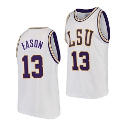 LSU Tiger Tari Eason White College Basketball 2021 Transfer Jersey