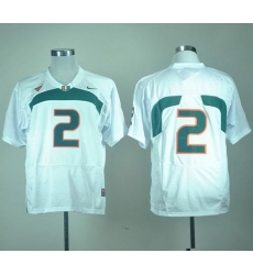 Hurricanes #2 White Stitched NCAA Jerseys