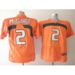 Hurricanes #2 Willis McGahee Orange Embroidered NCAA Jerseys