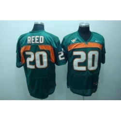 Hurricanes #20 Ed Reed Green Embroidered NCAA Jerseys