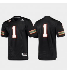 Men Miami Hurricanes 1 Black Premier Football Jersey