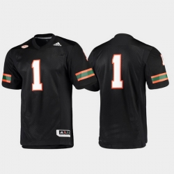 Men Miami Hurricanes 1 Black Premier Football Jersey