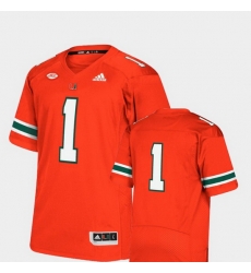 Men Miami Hurricanes 1 Orange College Football Premier Jersey