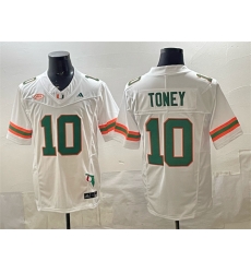 Men Miami Hurricanes 10 Malachi Toney White F U S E Florida Patch Stitched Football Jersey Men Miami Hurricanes 10 Malachi Toney White F U S E Florida Patch Stitched Football Jersey