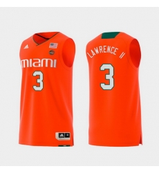 Men Miami Hurricanes Anthony Lawrence Ii Orange Replica College Basketball Jersey