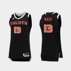 Men Miami Hurricanes Anthony Mack Black White Chase College Basketball Jersey