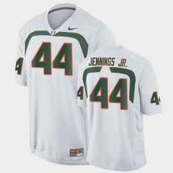 Men Miami Hurricanes Bradley Jennings Jr. Game White College Football Jersey