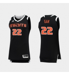 Men Miami Hurricanes Deng Gak Black White Chase College Basketball Jersey