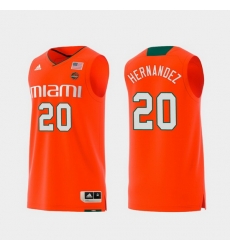 Men Miami Hurricanes Dewan Hernandez Orange Replica College Basketball Jersey