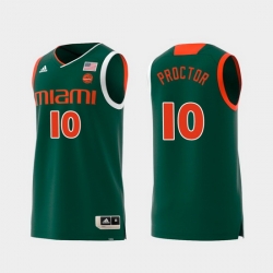 Men Miami Hurricanes Dominic Proctor Green Replica College Basketball Jersey