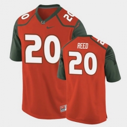 Men Miami Hurricanes Ed Reed Replica Orange College Football Jersey