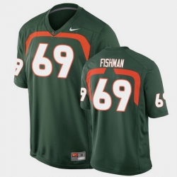 Men Miami Hurricanes Sam Fishman Game Green College Football Jersey