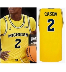 Men Michigan Wolverines L.J Cason Student Yellow NCAA Basketball Jersey Men Michigan Wolverines L.J Cason Student Yellow NCAA Basketball Jersey