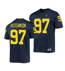 Michigan Wolverines Aidan Hutchinson Navy Game Men'S Jersey