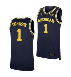 Michigan Wolverines Hunter Dickinson Navy Replica College Basketball Jersey