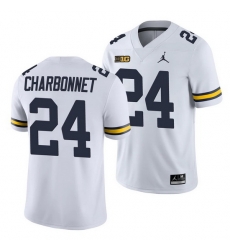 Michigan Wolverines Zach Charbonnet White College Football Men'S Jersey