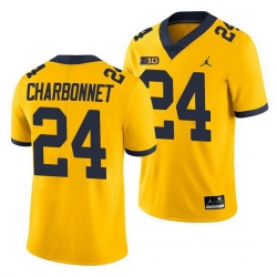 Michigan Wolverines Zach Charbonnet Yellow Game Men'S Jersey