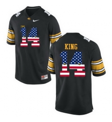 Iowa Hawkeyes 14 Desmond King Black USA Flag College Football Limited Jersey