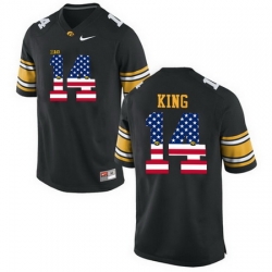 Iowa Hawkeyes 14 Desmond King Black USA Flag College Football Limited Jersey