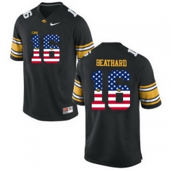 Iowa Hawkeyes 16 C J Beathard Black USA Flag College Football Limited Jersey