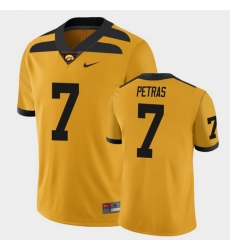 Men Iowa Hawkeyes Spencer Petras College Football Gold Alternate Game Jersey