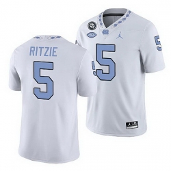 North Carolina Tar Heels Jahvaree Ritzie White Game Football Replica Jersey