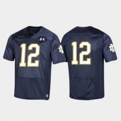 Men Notre Dame Fighting Irish 12 Navy Premier Football Jersey