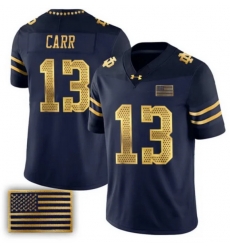 Men Notre Dame Fighting Irish  13 CJ Carr Navy F U S E  2026 Shamrock Series Stitched Jersey