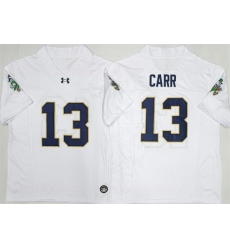 Men Notre Dame Fighting Irish  13 Riley Leonard White F U S E  Limited Stitched Jersey