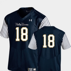 Men Notre Dame Fighting Irish 18 Navy Football 2018 Shamrock Series Pinstripe Jersey