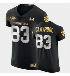 Men Notre Dame Fighting Irish Chase Claypool Golden Edition Black Authentic Jersey