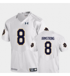 Men Notre Dame Fighting Irish Jafar Armstrong 8 White College Football Replica Jersey