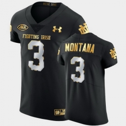 Men Notre Dame Fighting Irish Joe Montana Golden Edition Black Authentic Jersey