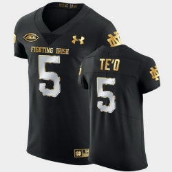 Men Notre Dame Fighting Irish Manti Te'O Golden Edition Black Authentic Jersey