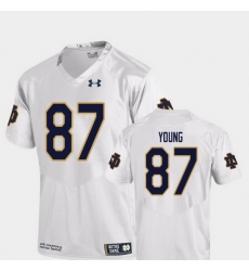 Men Notre Dame Fighting Irish Michael Young 87 White College Football Replica Jersey