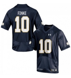 Men Under Armour 10 Replica Navy Blue Chris Finke Notre Dame Fighting Irish Alumni Football Jersey