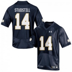 Men Under Armour 14 Limited Navy Blue Devin Studstill Notre Dame Fighting Irish Alumni Football  Jersey