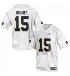 Men Under Armour 15 Replica White Corey Holmes Notre Dame Fighting Irish Alumni Football Jersey