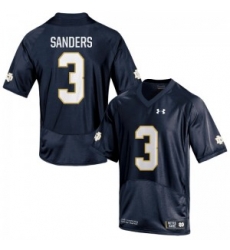 Men Under Armour 3 Replica Navy Blue C.J. Sanders Notre Dame Fighting Irish Alumni Football Jersey