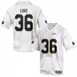 Men Under Armour 36 Replica White Cole Luke Notre Dame Fighting Irish Alumni Football Jersey