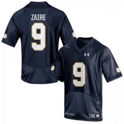 Men Under Armour 9 Replica Navy Blue Malik Zaire Notre Dame Fighting Irish Alumni Football Jersey