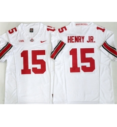 Men Ohio State Buckeyes  15 Chris Henry Jr White 2025 F U S E  Limited Stitched Jersey